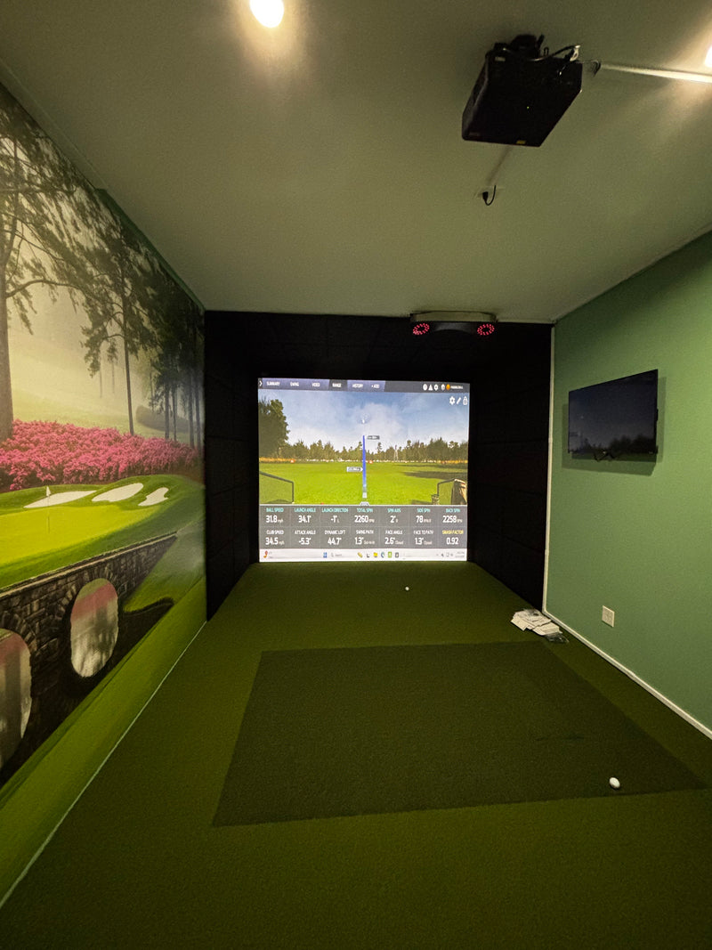 Custom golf simulator shed installed in short hills, new jersey
