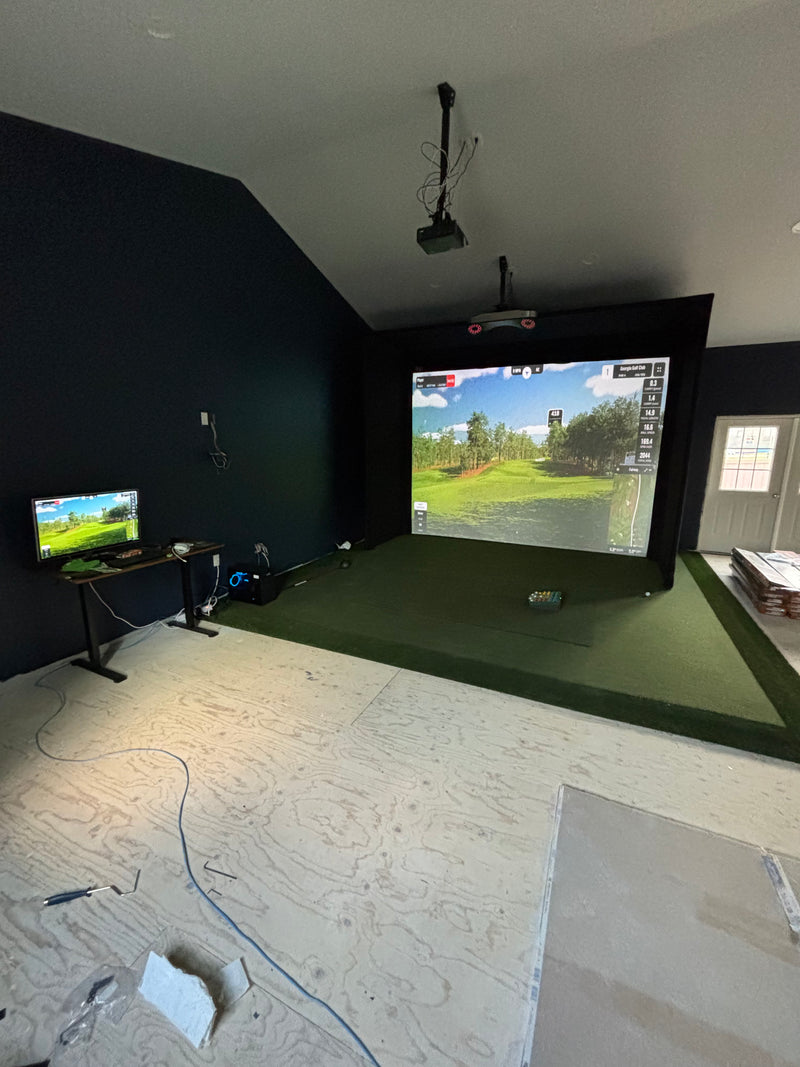 Custom home golf simulator installation in Allentown Pennsylvania Shed